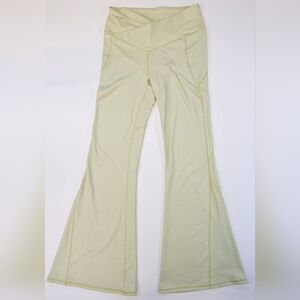 Fabletics Pureluxe High Waisted Crossover Flare Green Checkered Size 30 Waist